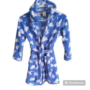 L.L. Bean Kids‎ Plush Bathrobe With Sheep Blue/White Size 6X/7 Unisex